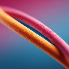 Poster - Abstract macro of vibrant, textured cords against a colorful backdrop. Concept for connection, technology, or design. Use for backgrounds, web design, and creative projects.