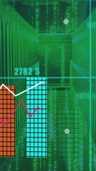 Poster - Animation of financial data charts and graphs with currency symbols in school