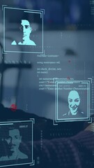 Poster - Analyzing faces using animation, person with smartphone in school setting