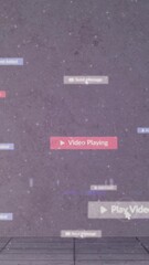 Poster - Colorful notification animations over gray textured background with tiled floor
