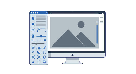 Leinwandbilder - Minimalist graphic design interface on desktop display