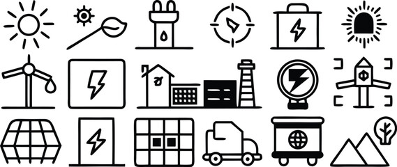 Poster - Set of different vector icons and symbols for web business and communication use