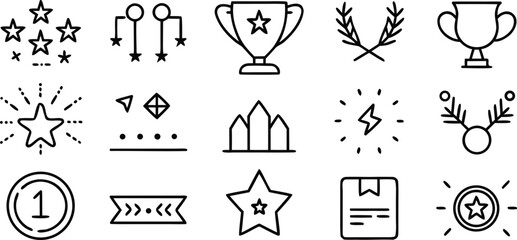 Poster - Set of Black Vector Icons for Design and Illustration