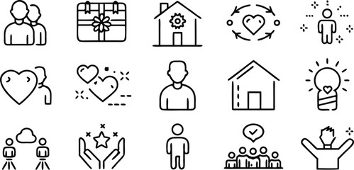 Poster - Set of vector house icons for web design and business concepts