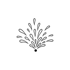 Leinwandbilder - A simple black and white splash design isolated on white background
