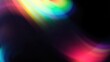 © Cut - Blurred rainbow refraction overlay effect. Light lens prism effect on black background. Holographic reflection, crystal flare leak shadow overlay. Colorful rainbow disco ball light