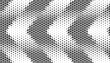 © Yero06 - Black and white abstract halftone pattern with geometric shapes for sporty background. Sharp Arrows shape pattern. Vector Format Illustration