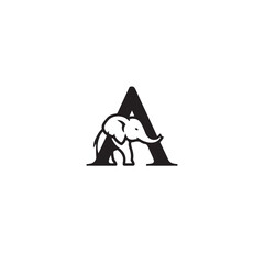 Poster - Elegant Elephant Alphabet Logo Design for Branding and Identity