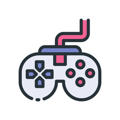 Aufkleber - A colorful gamepad graphic is designed for game-related content, emphasizing recreation, entertainment, gaming, and playful visuals.