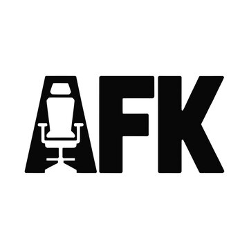 Afk gaming chair logo silhouette isolated on white background