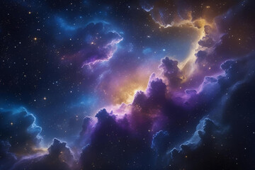 Wall Mural - Majestic Cosmic Nebula with Vibrant Swirls of Color