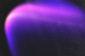 Poster - Dusted, scratched Holographic Abstract Purple Black Gradient Backgound, Trend Design Creative Blurred Glow. Dust, noise, grain, dust artifacts, paper effect. Suitable for overlays, posters, flyers etc
