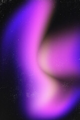 Poster - Dusted, scratched Holographic Abstract Purple Black Gradient Backgound, Trend Design Creative Blurred Glow. Dust, noise, grain, dust artifacts, paper effect. Suitable for overlays, posters, flyers etc