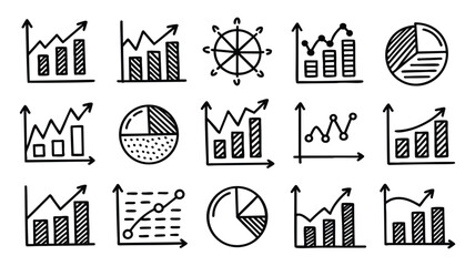 Poster - chart icons: data visualization graphics for presentations