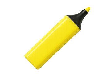 Fototapete - Bright yellow highlighter marker standing out on clear surface, highlighting text with bold, luminous color for document emphasis