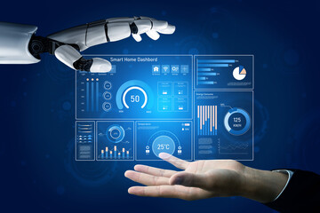 Poster - AI helps smart homes by analyzing data, predicting energy use, adjusting temperature, and automating device operations for optimal comfort and efficiency. Vouch