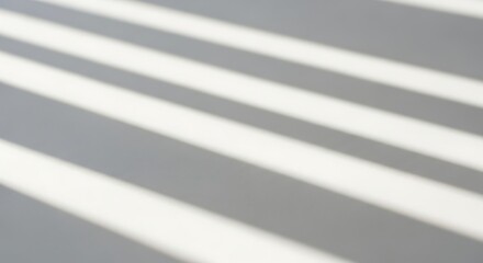 Poster - Abstract White Wall with Linear Shadows Creating a Minimalist Design, Interior Architecture with Light and Shadow Play, Modern and Clean Aesthetic
