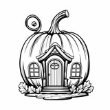 Pumpkin House, Perfect for Coloring Books