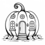 Pumpkin House, Perfect for Coloring Books