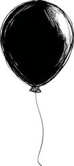 Leinwandbilder - Black hand-drawn balloon sketch with, minimalist vector art. Vector illustration