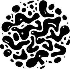 Poster - Abstract black and white organic pattern resembling amoebas and blobs. Vector illustration