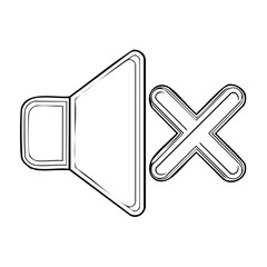 Poster - Speaker Icon with Mute Symbol: Vector Illustration of Audio and Volume Control