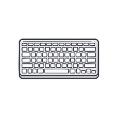 Fototapete - Simple keyboard illustration with square keys, computer input device for typing