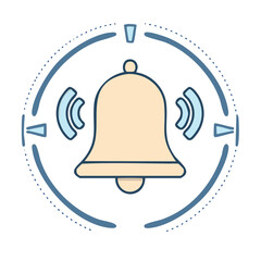 Poster - Ringing Bell Vector Illustration Depicting Alert Notifications and Communication Signals