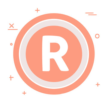 Letter R Circular Design Element Pastel Aesthetics Branding Icon Alphabet Initial