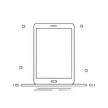 Stylized Tablet Illustration Clean Minimalist Tablet Computer Icon Graphic Device Screen Digital Rectangle Shape
