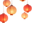 © My universe - Hanging paper lanterns decoration for chinese new year and mid autumn festival celebration event party on transparent background