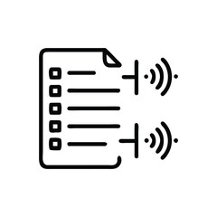 Poster - Document with wireless signal transmission icon