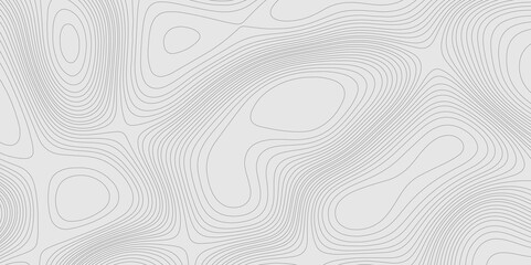 Fototapete - Geographic abstract topographic contour lines relief map seamless pattern concept of conditional geometric gray lines, mountain landscape terrain grid geometric stripes geographic relief line art.