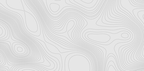 Fototapete - Geographic abstract topographic contour lines relief map seamless pattern concept of conditional geometric gray lines, mountain landscape terrain grid geometric stripes geographic relief line art.