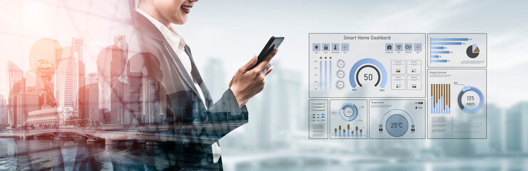 Poster - Smart home dashboard manages IoT system. Smart home dashboard controls temperature, dashboard tracks energy, smart home handles devices, and smart home dashboard monitors data. Vouch