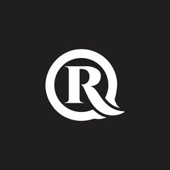 Leinwandbilder - QR or RQ letter logo design minimal vector for branding and identity.