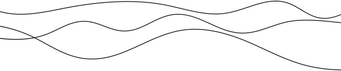 Poster - Thin curved wavy lines