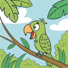 parrot on branch