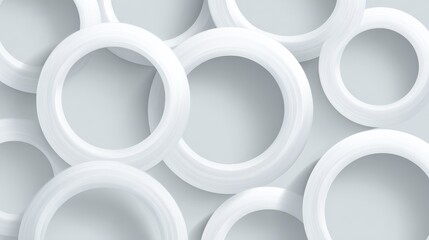 Poster - An abstract pattern of white rings for a web template or brochure cover.