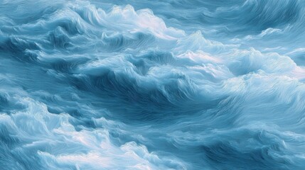 Poster - Ethereal blue waves in watercolor style create a serene and artistic texture background, evoking tranquility and depth. Abstract Blue Watercolor Waves Texture Background