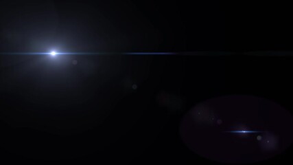 Wall Mural - camera lens flare blue light and rays flicker glowing alpha channel loopable animation,film isolated motion design element