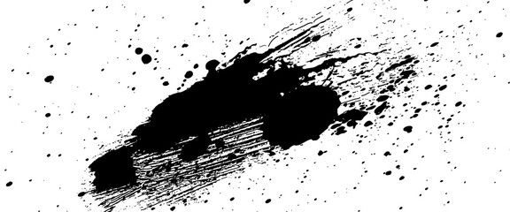 Poster - Paint brush stroke modern for black ink paint, grunge design elements, dirt banner, watercolor design. Trendy brush stroke, modern