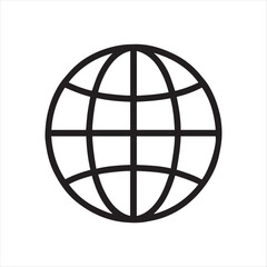 Poster - World Globe Icon Representing Global Communication and Connectivity Minimalist Black and White Design for Simplicity and Clarity in Visual Representation