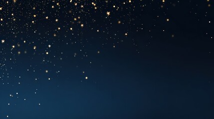 Poster - Sparkling gold particles against a dark blue background.