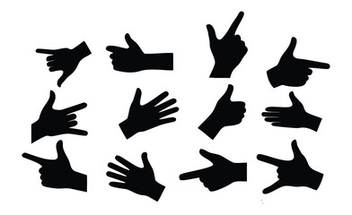 Leinwandbilder - Collection of diverse hand gestures in various poses rendered in a clean modern vector style with vibrant color options