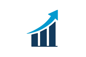 Poster - Vintage colors depict five arrows moving upward, symbolizing an abstract financial chart with an uptrend line and graph indicating growth in business revenue and investment concepts, presented as a