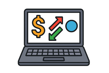 Fototapete - Flat 3d isometric design concept of online analytics data analysis financial reporting research business strategy