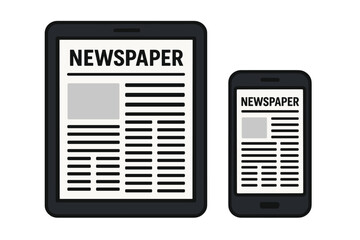 Poster - The concept is Digital News, incorporating a tablet PC and smartphone for business needs