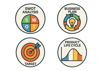 Aufkleber - Seven option circle infographic design templates are available in a set, presented as a vector illustration
