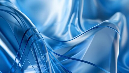 Aufkleber - A blue wave with a blue background. The blue color is very bright and vivid. The wave is very long and it looks like it is moving
